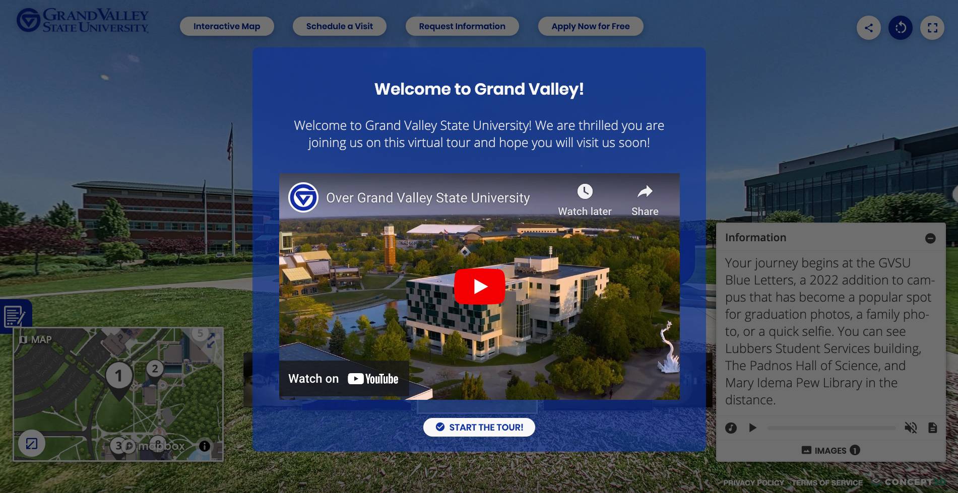 A virtual panorama tour of GVSU.